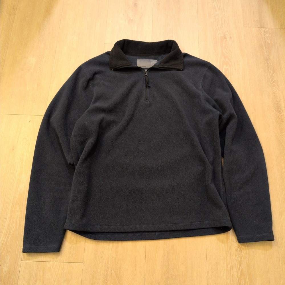 Y2K Old Navy Men's Medium Quarter Zip Sweater Skater Grunge Navy Blue Black